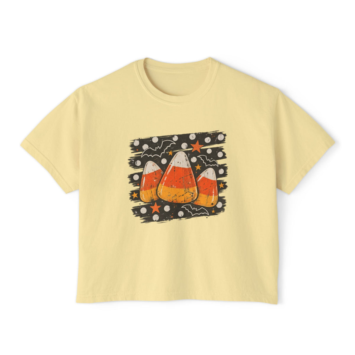 Vintage Candy Corn Halloween Graphic Women's Boxy Tee