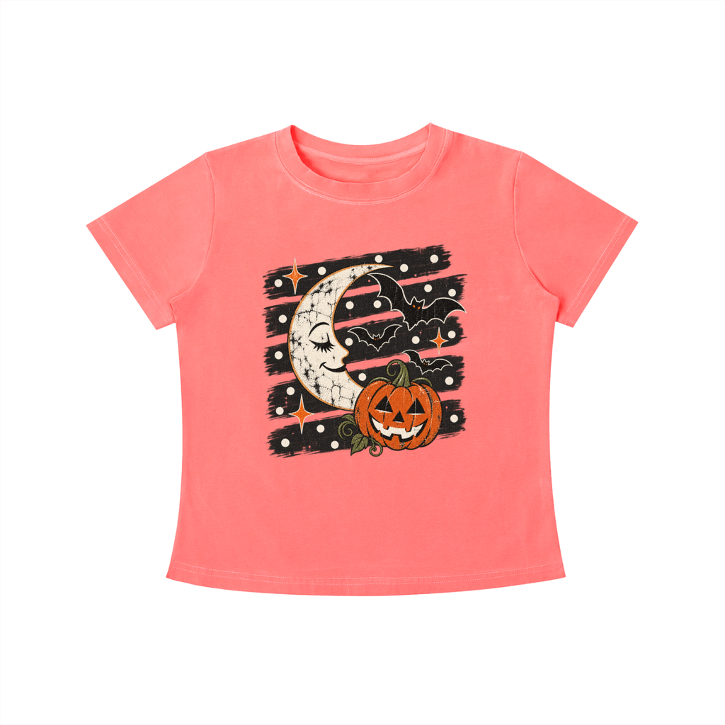 Halloween Moon Vintage Wash Slim Fit T-shirt