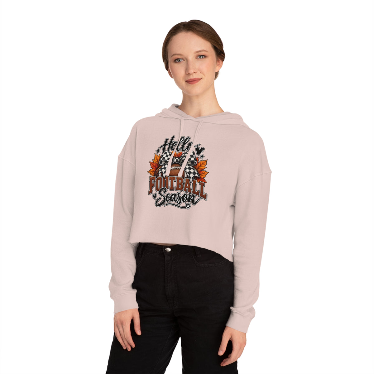 "Hello Football Season" Fall Game Day Sweatshirt Cropped Hoodie