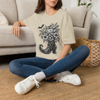 Halloween Boot Bouquet T‑Shirt — Pumpkin, Candy Corn & Bat Graphic