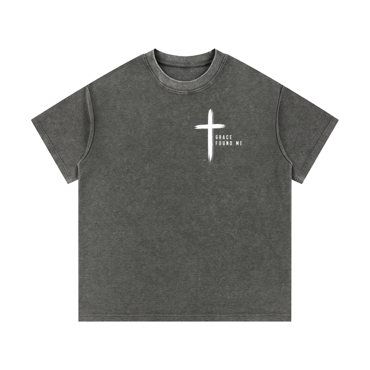 Grace Found Me Mineral Wash Waffle Knit T-Shirt