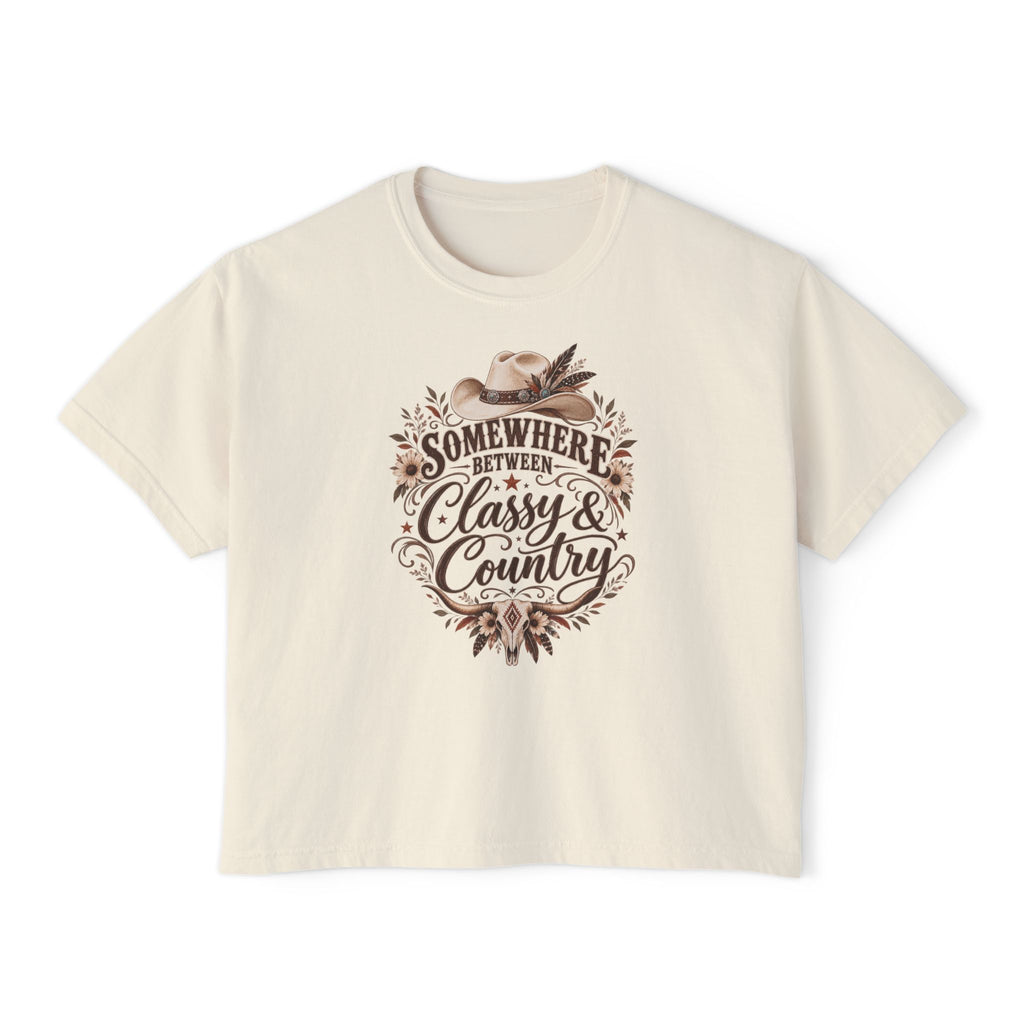 Somewhere Between Classy & Country Women's Boxy Tee