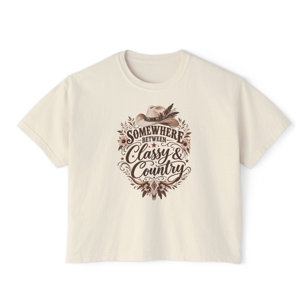Somewhere Between Classy & Country Women's Boxy Tee