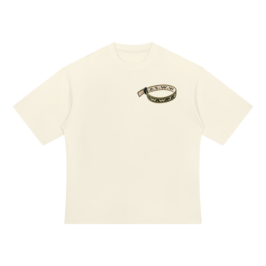 WWJD Green & Gold Mens Heavyweight Oversized T-Shirt