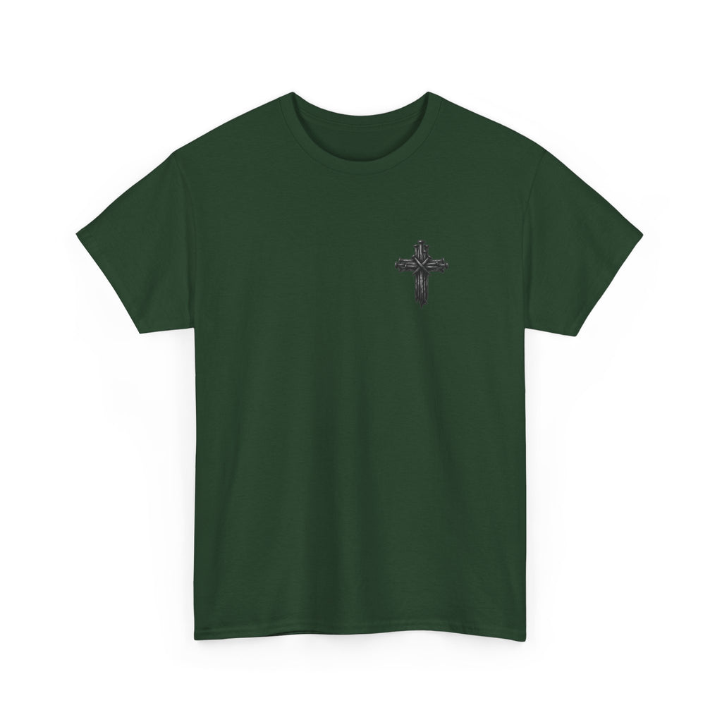 Christian Journey Tee — "Jesus is the Way" Map Back Print, Cross Chest Graphic