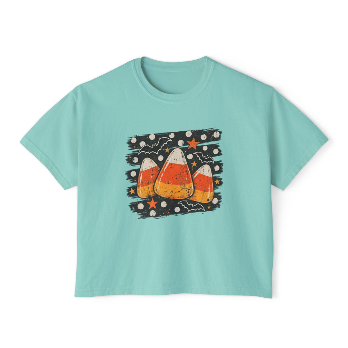 Vintage Candy Corn Halloween Graphic Women's Boxy Tee