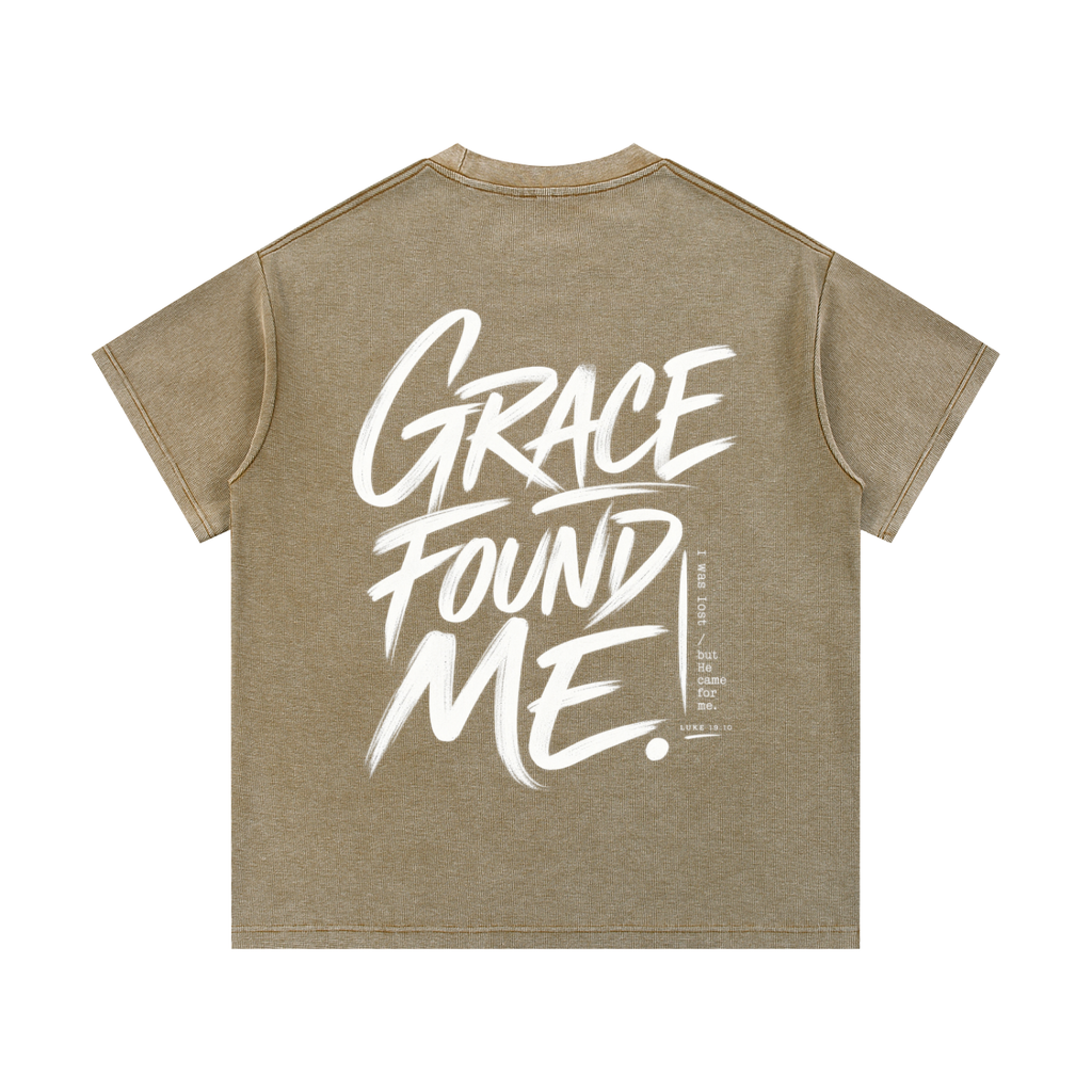 Grace Found Me Mineral Wash Waffle Knit T-Shirt