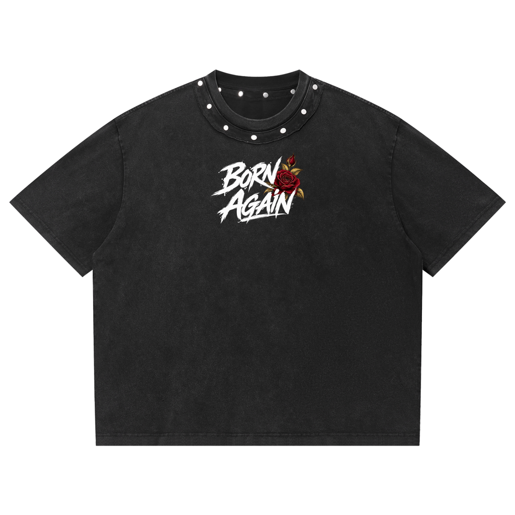 Born Again Washed Boxy Studded T-Shirt