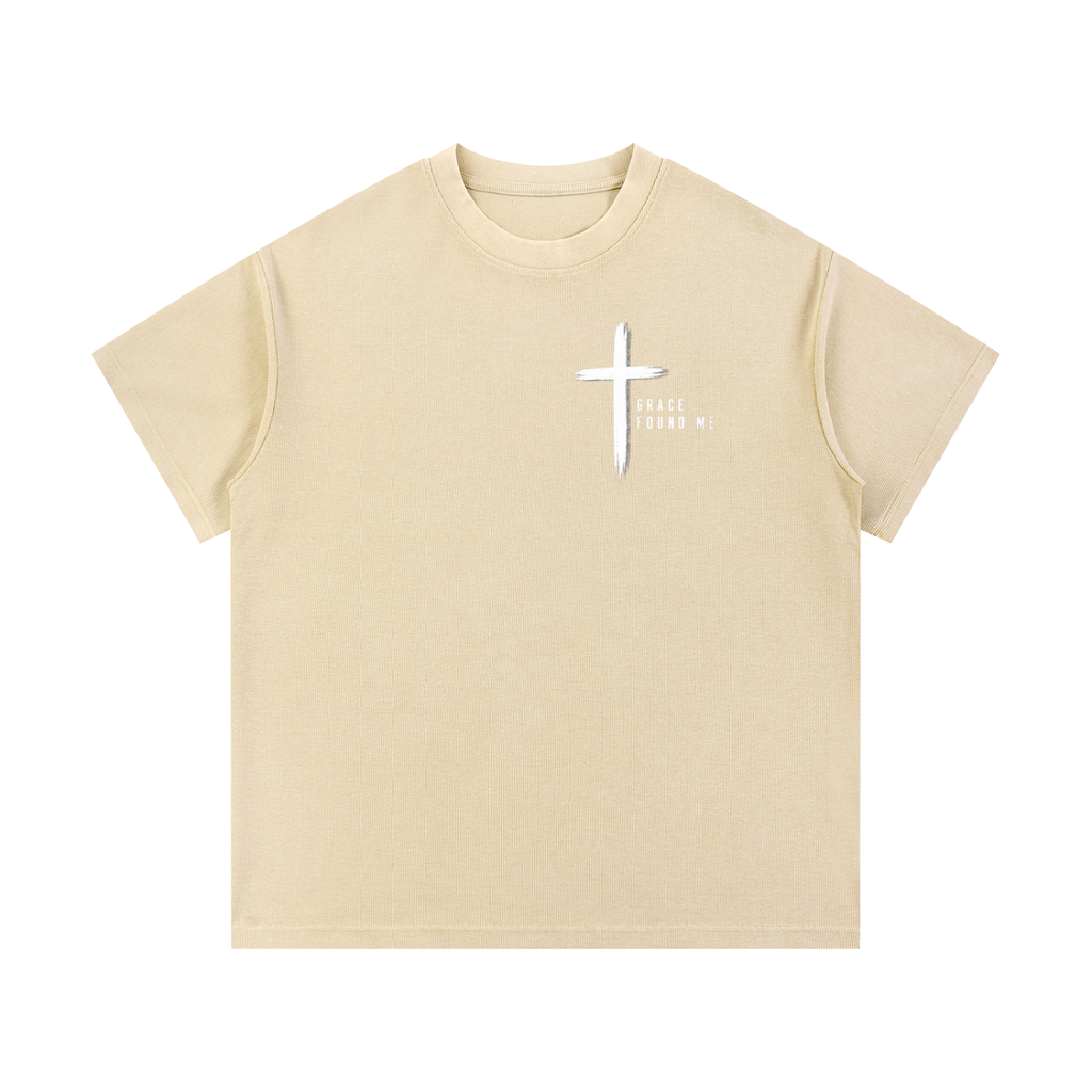 Grace Found Me Mineral Wash Waffle Knit T-Shirt