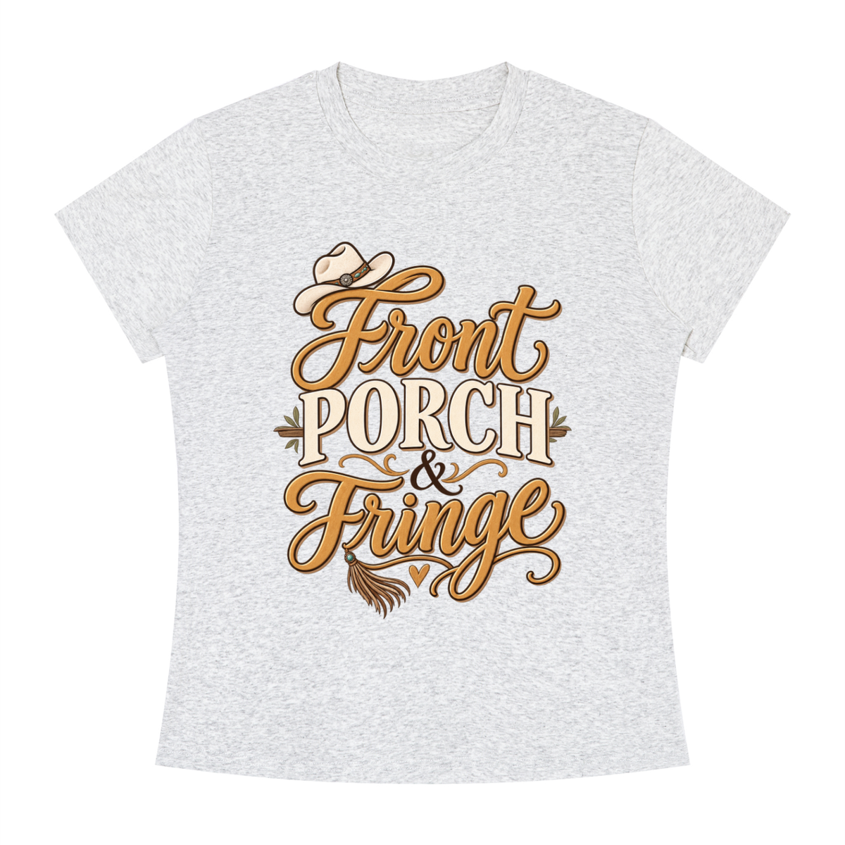 Front Porch Fringe Women's Slim Fit Crewneck T-Shirt