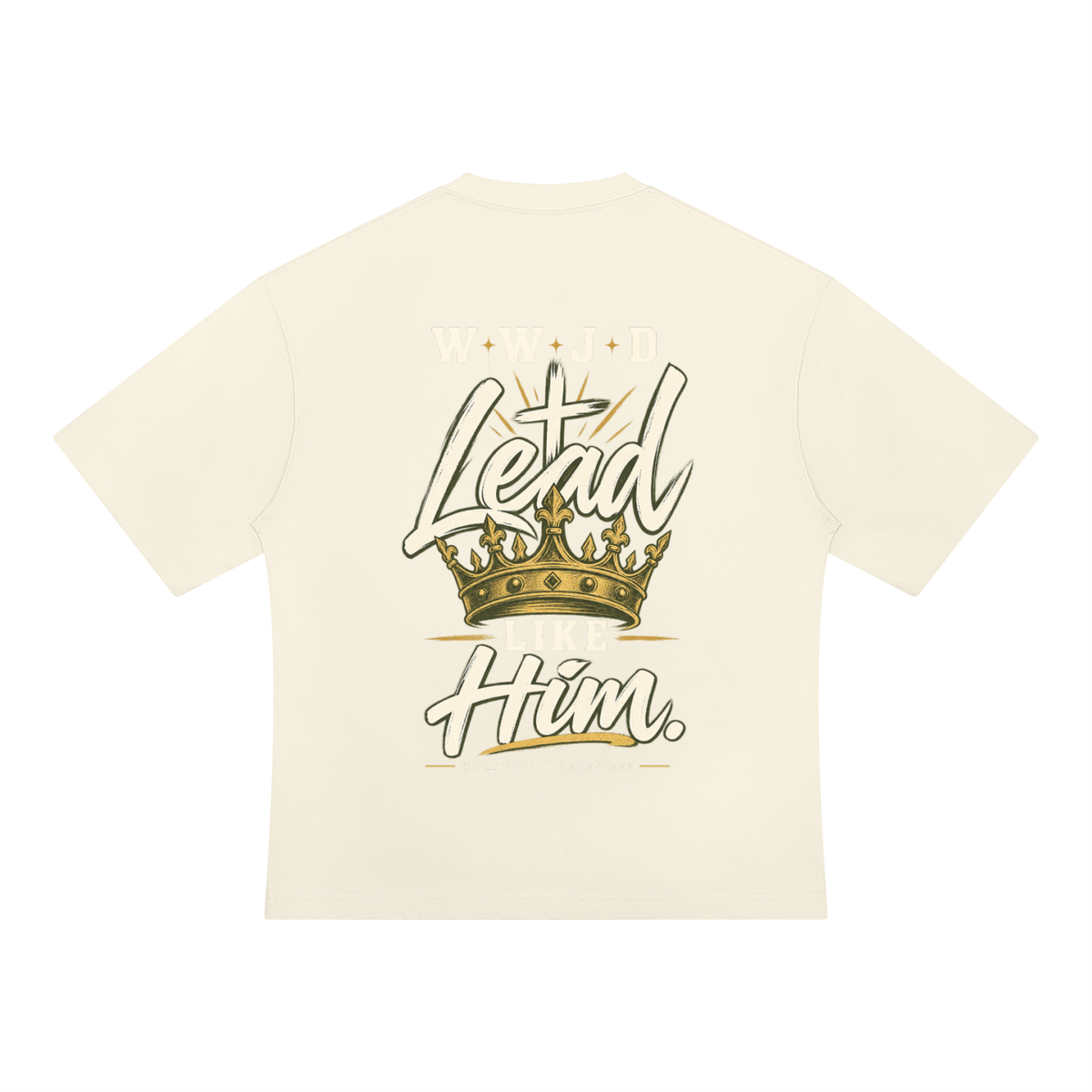 WWJD Green & Gold Mens Heavyweight Oversized T-Shirt