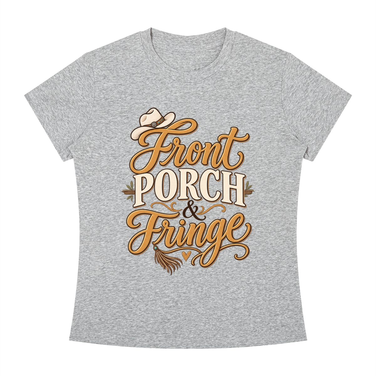 Front Porch Fringe Women's Slim Fit Crewneck T-Shirt