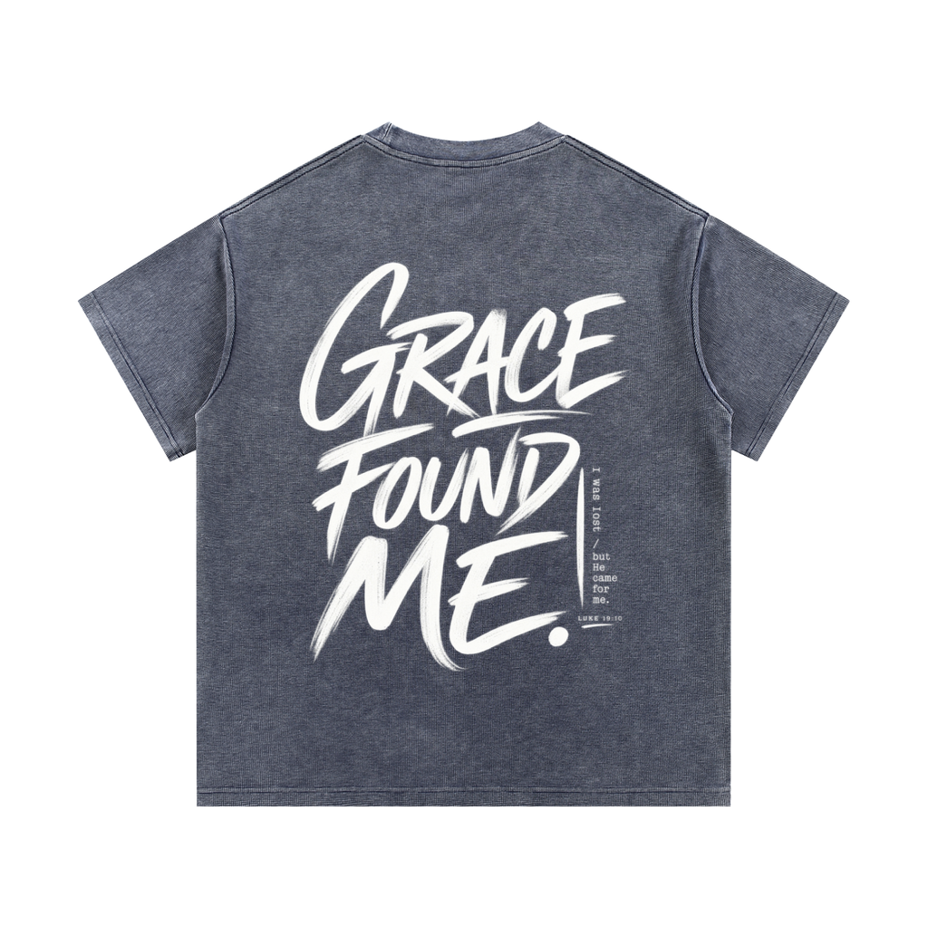 Grace Found Me Mineral Wash Waffle Knit T-Shirt