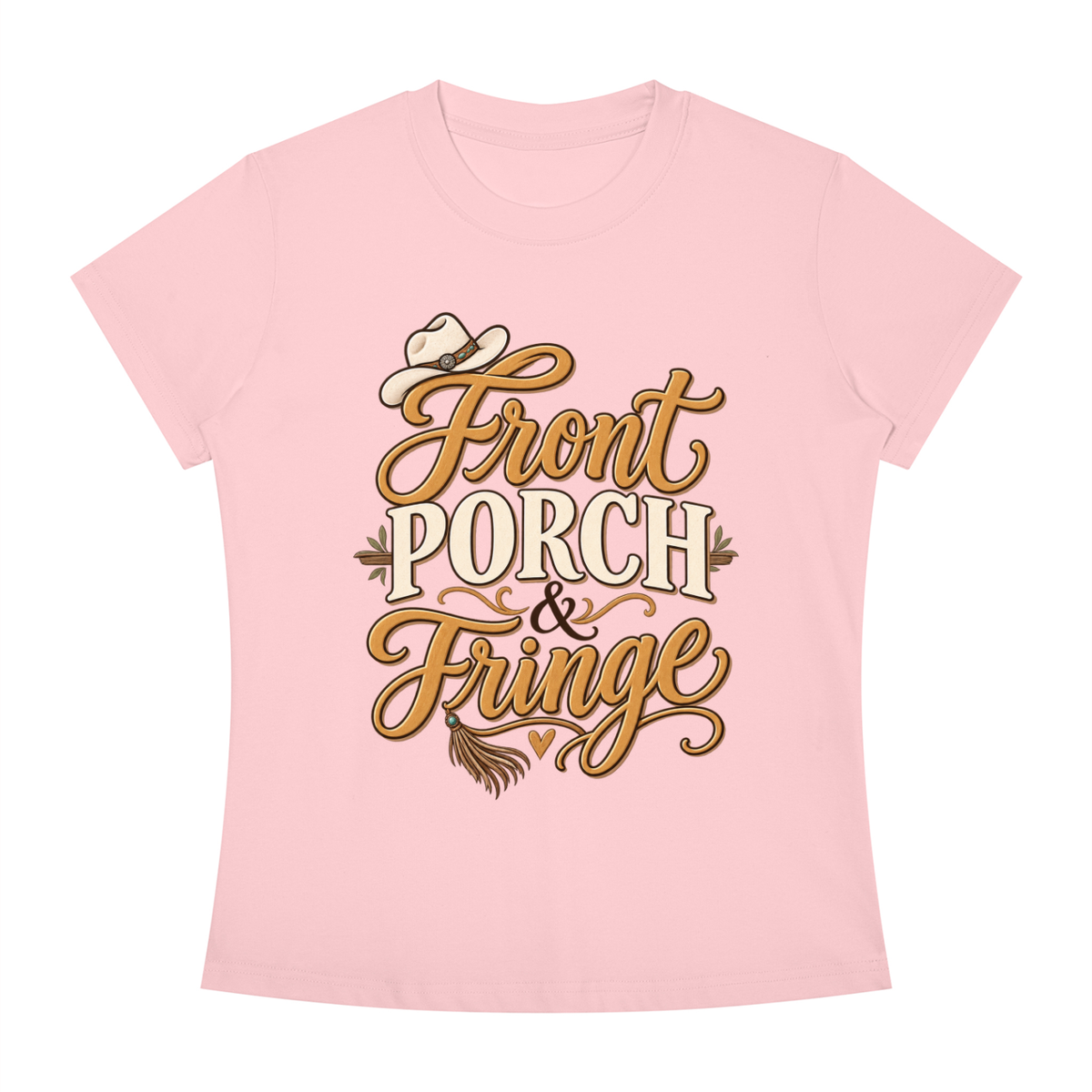 Front Porch Fringe Women's Slim Fit Crewneck T-Shirt