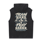 Train Hard. Pray Harder. Snow Washed Sleeveless Hoodie