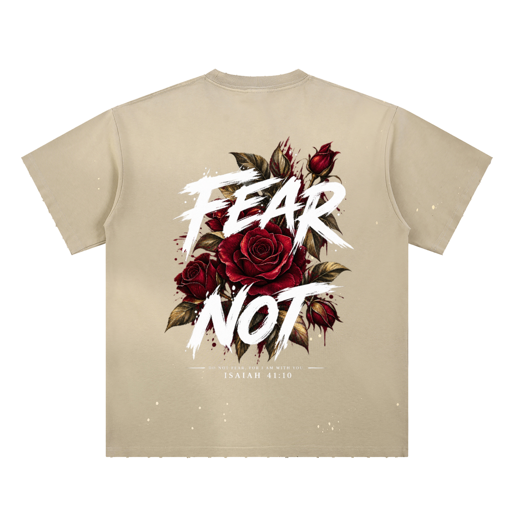 Fear Not Hand-Frayed Sunfade Paint Splatter T-Shirt