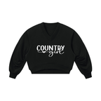Country Girl Women’s Crop V-Neck Sweatshirt