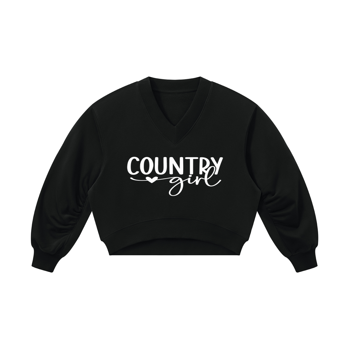 Country Girl Women’s Crop V-Neck Sweatshirt