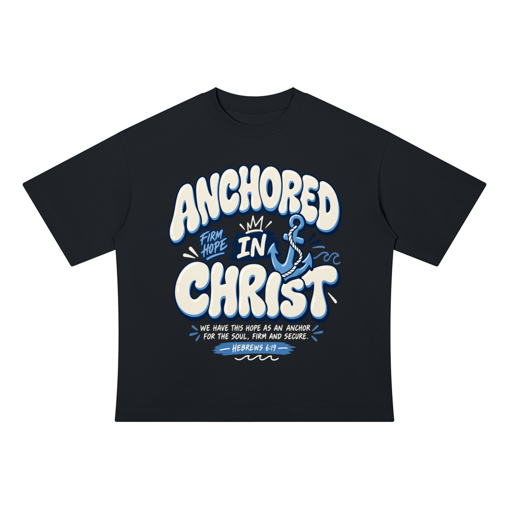 Anchored In Christ Unisex Drop Shoulder Cotton T-Shirt