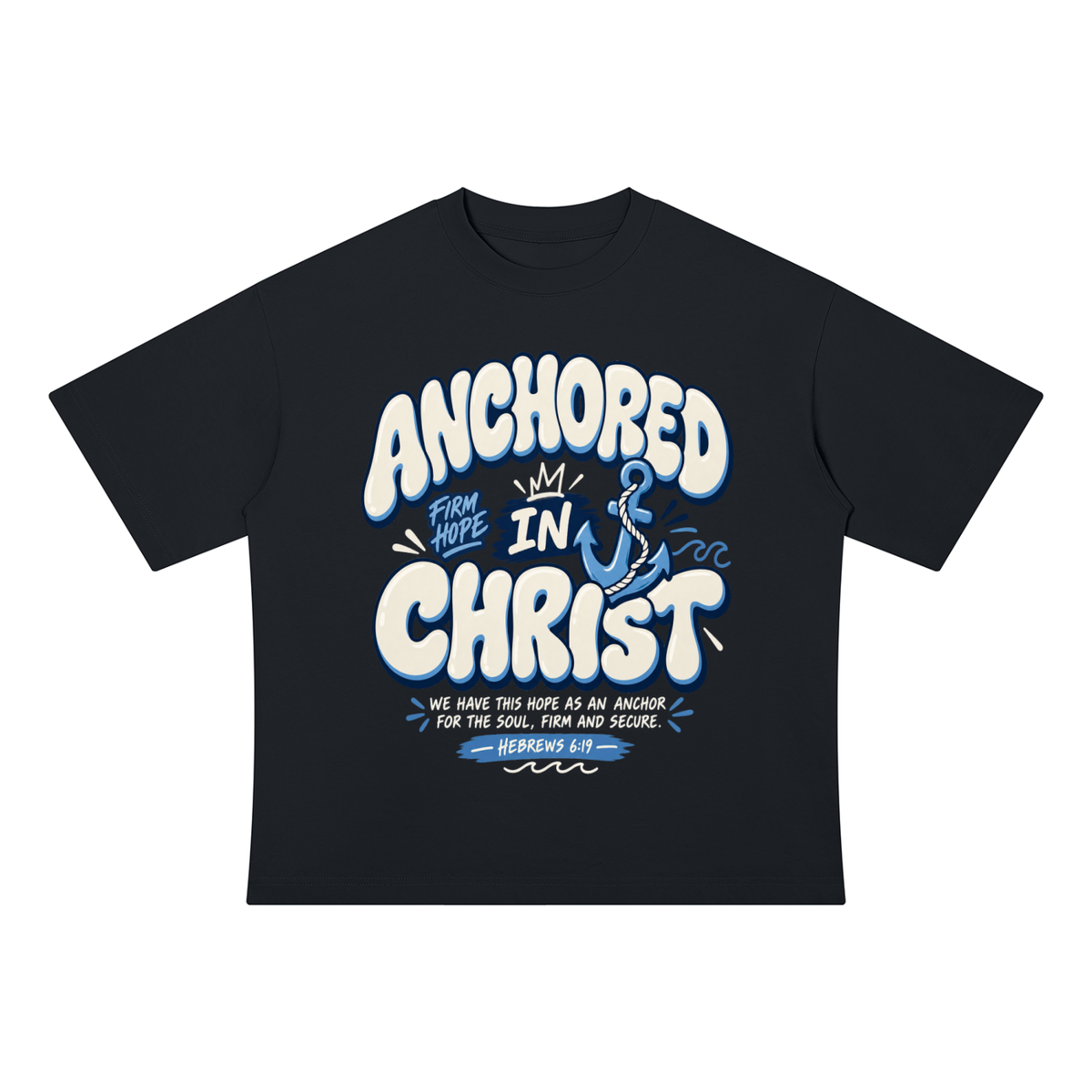 Anchored In Christ Unisex Drop Shoulder Cotton T-Shirt