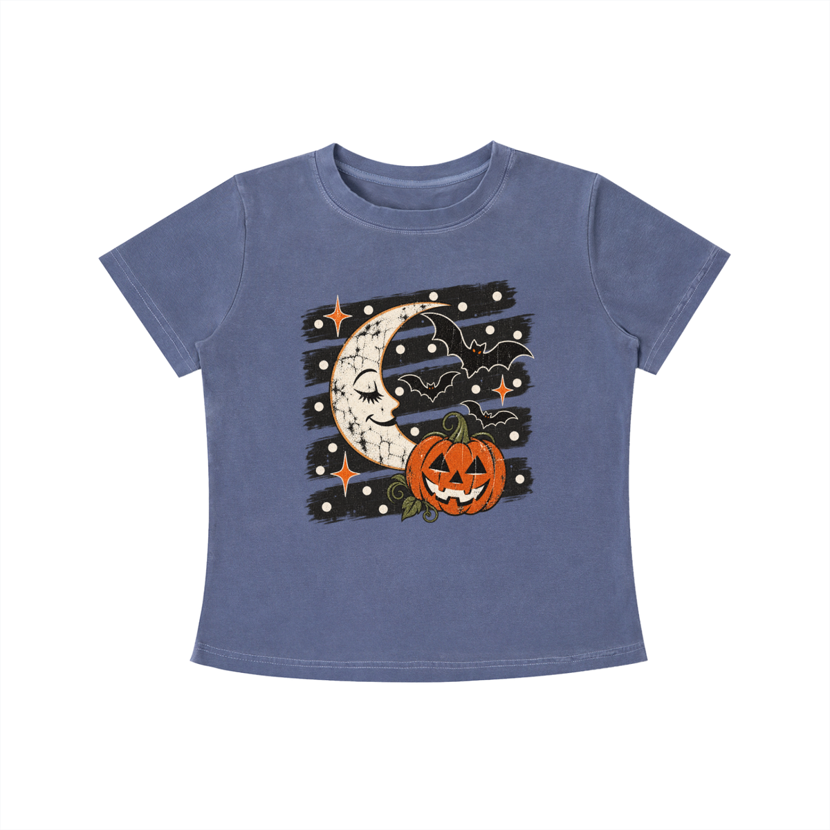 Halloween Moon Vintage Wash Slim Fit T-shirt