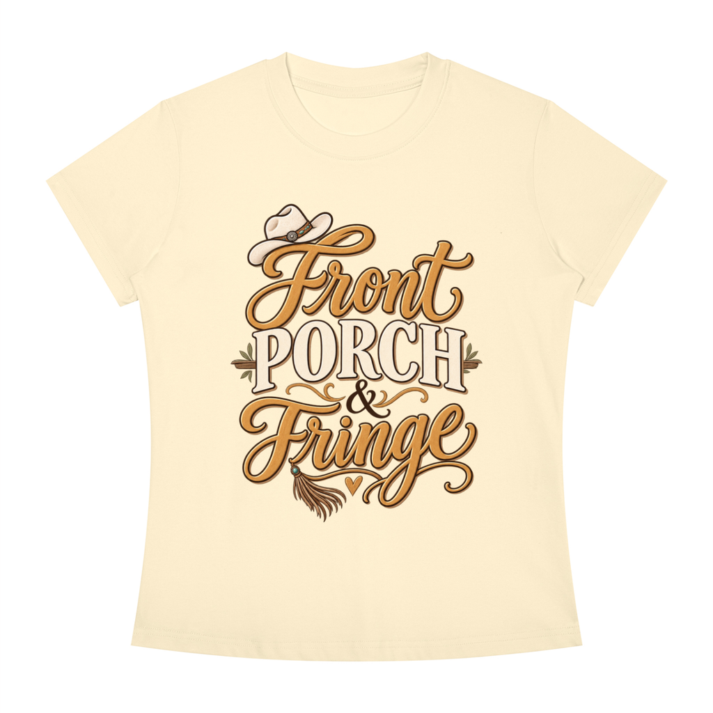 Front Porch Fringe Women's Slim Fit Crewneck T-Shirt