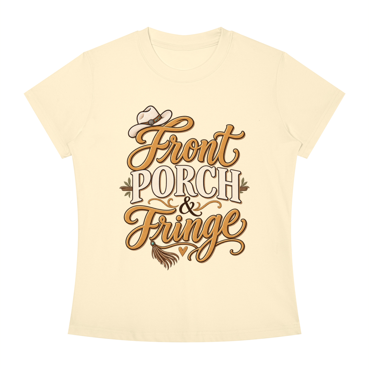 Front Porch Fringe Women's Slim Fit Crewneck T-Shirt