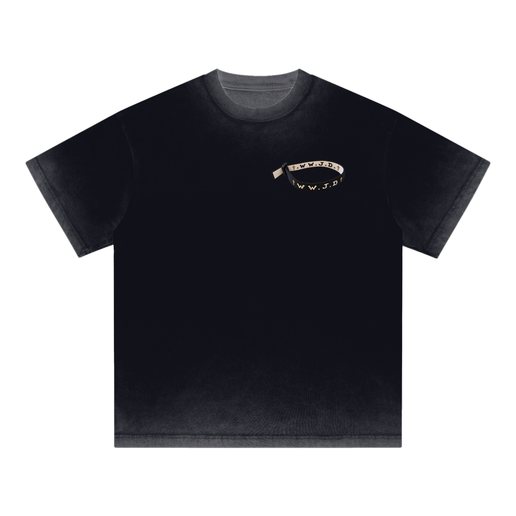 WWJD Reverse Dyed Loose Cotton T-Shirt