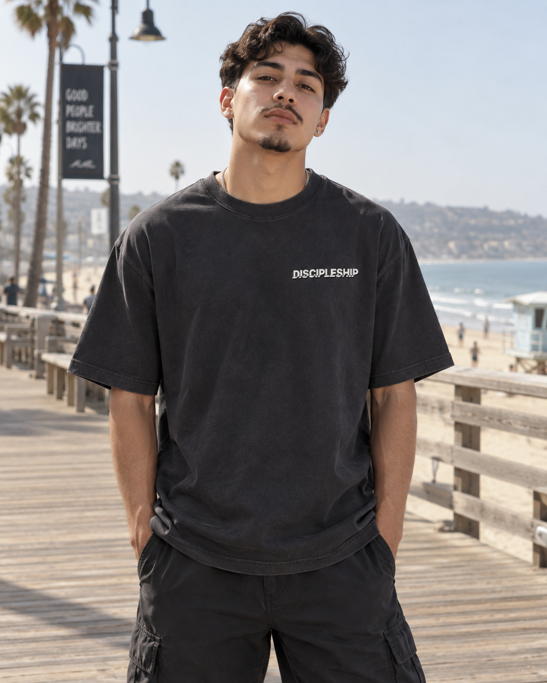 Discipleship Essential  Vintage Washed Oversized Cotton T-Shirt
