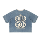 Child of God Vintage Wash Boxy Raw Hem Denim T-Shirt