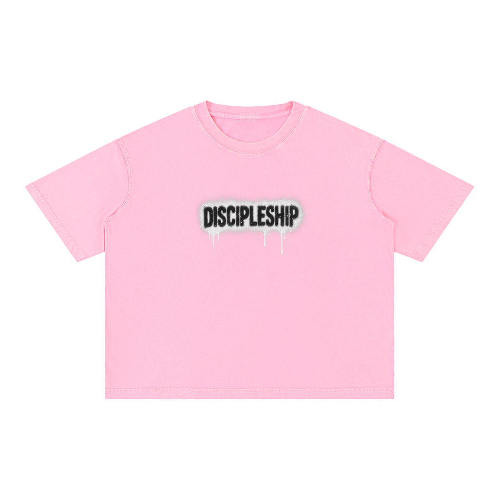 Discipleship Drip Mineral Wash Boxy Cotton T-Shirt