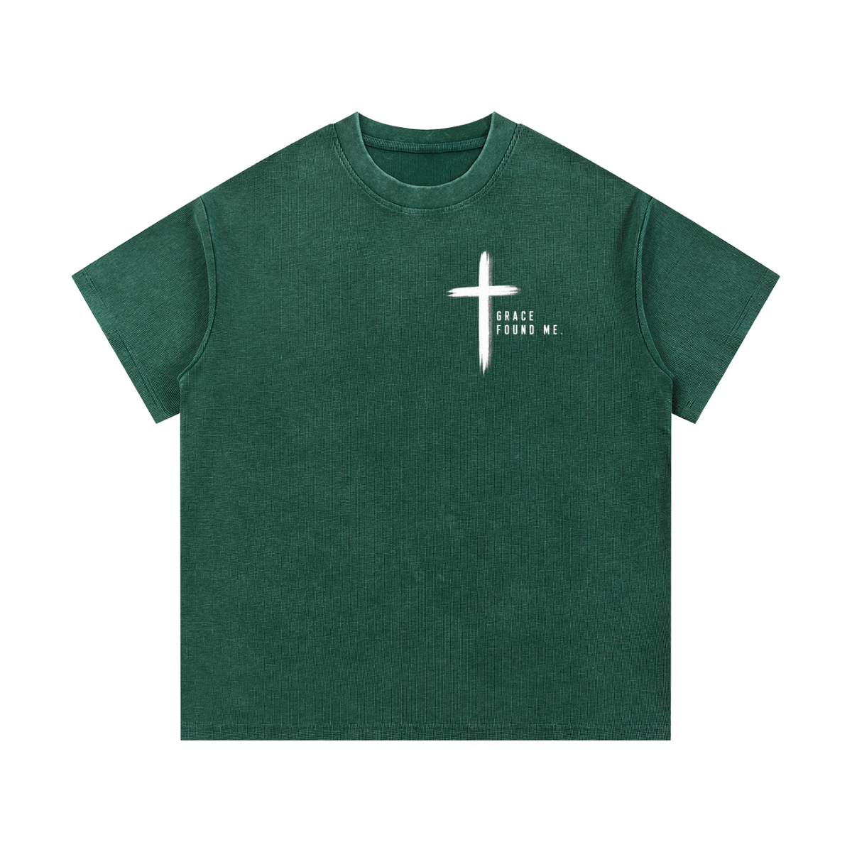 Grace Found Me Mineral Wash Waffle Knit T-Shirt