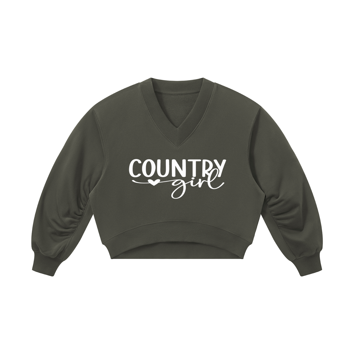 Country Girl Women’s Crop V-Neck Sweatshirt