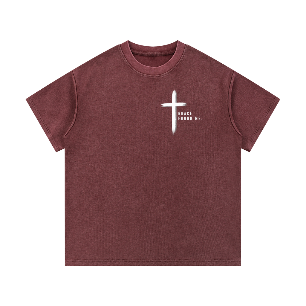 Grace Found Me Mineral Wash Waffle Knit T-Shirt