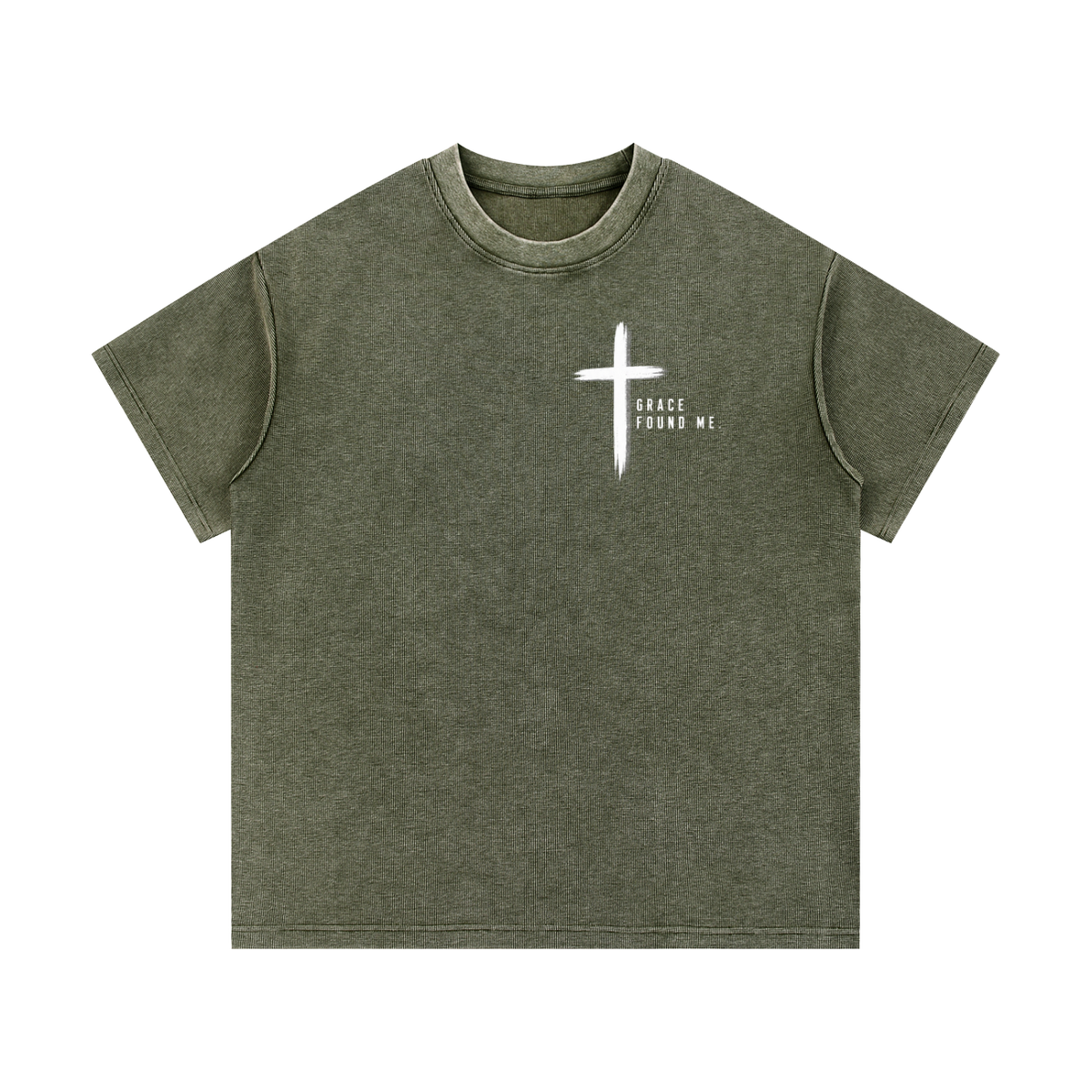 Grace Found Me Mineral Wash Waffle Knit T-Shirt