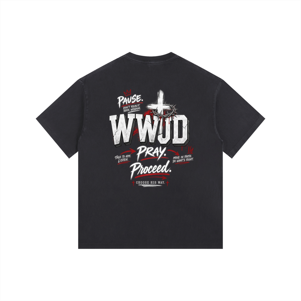 WWJD Vintage Washed Oversized Cotton T-Shirt