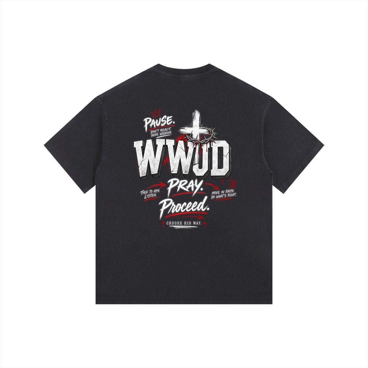 WWJD Vintage Washed Oversized Cotton T-Shirt