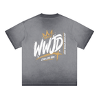 WWJD Reverse Dyed Loose Cotton T-Shirt