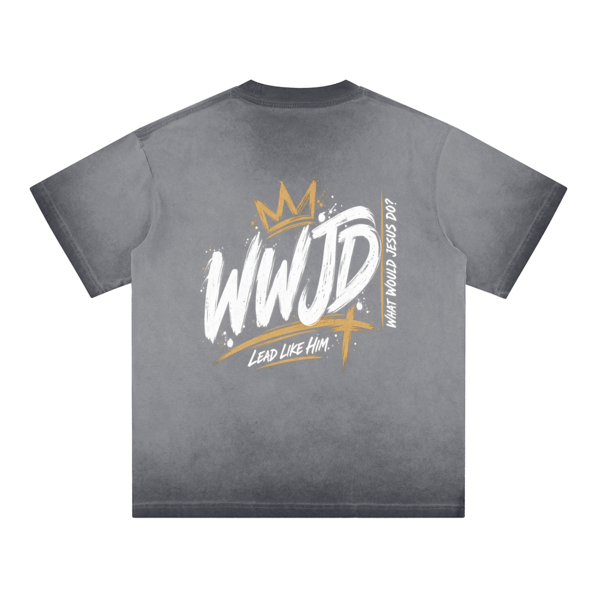 WWJD Reverse Dyed Loose Cotton T-Shirt