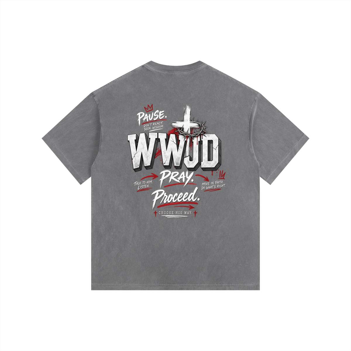 WWJD Vintage Washed Oversized Cotton T-Shirt