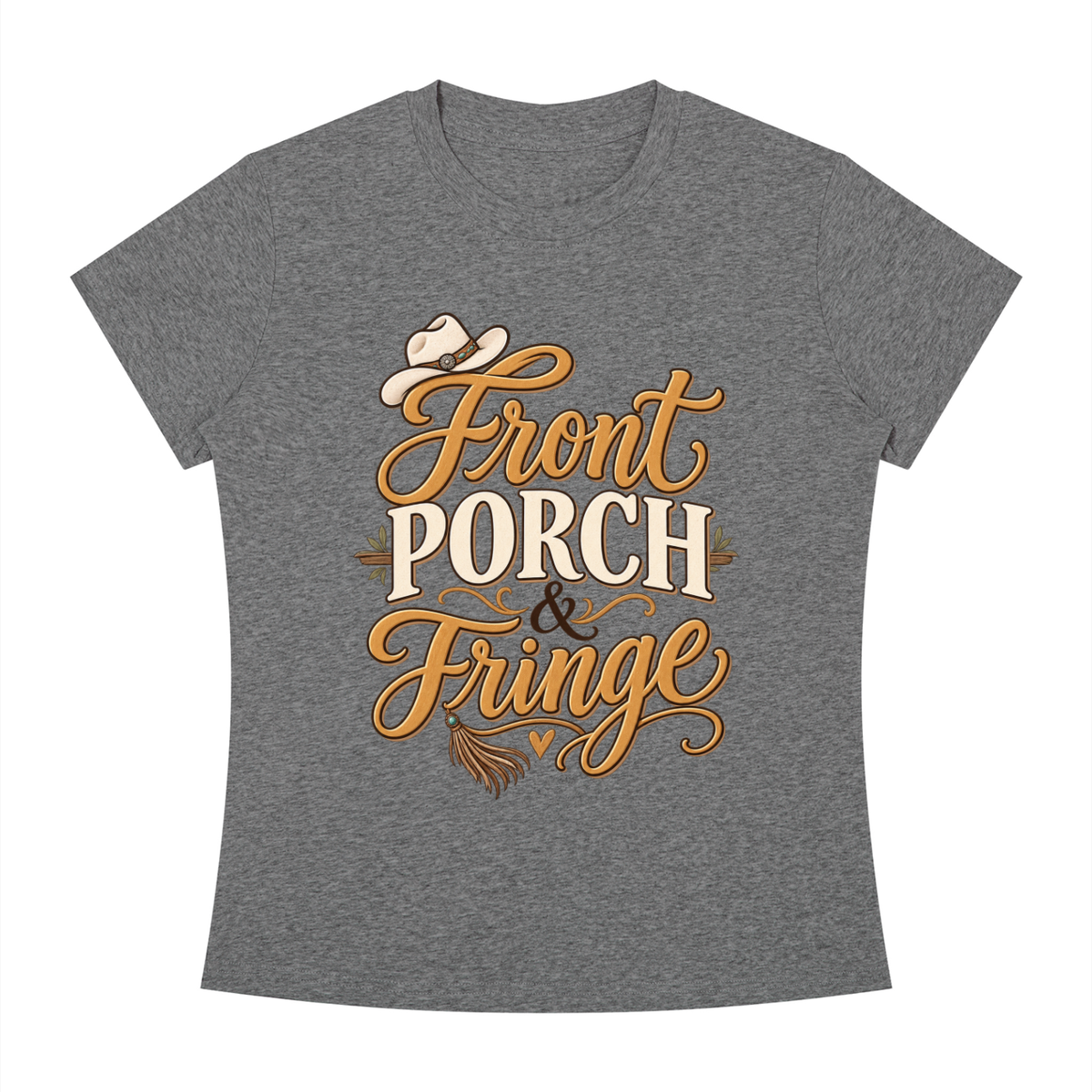 Front Porch Fringe Women's Slim Fit Crewneck T-Shirt