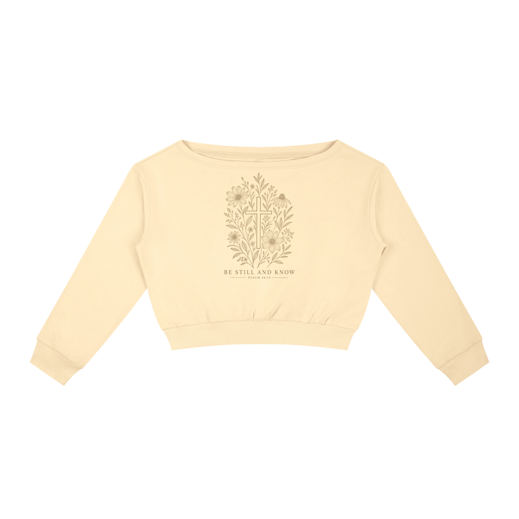 Be Still and Know Women's Off-Shoulder Sweatshirt