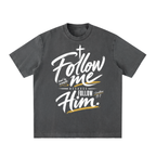 Follow me Heavyweight Vintage Washed Frayed T-Shirt