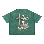 1 Cross 3 Nails Mineral Wash Boxy Cotton T-Shirt