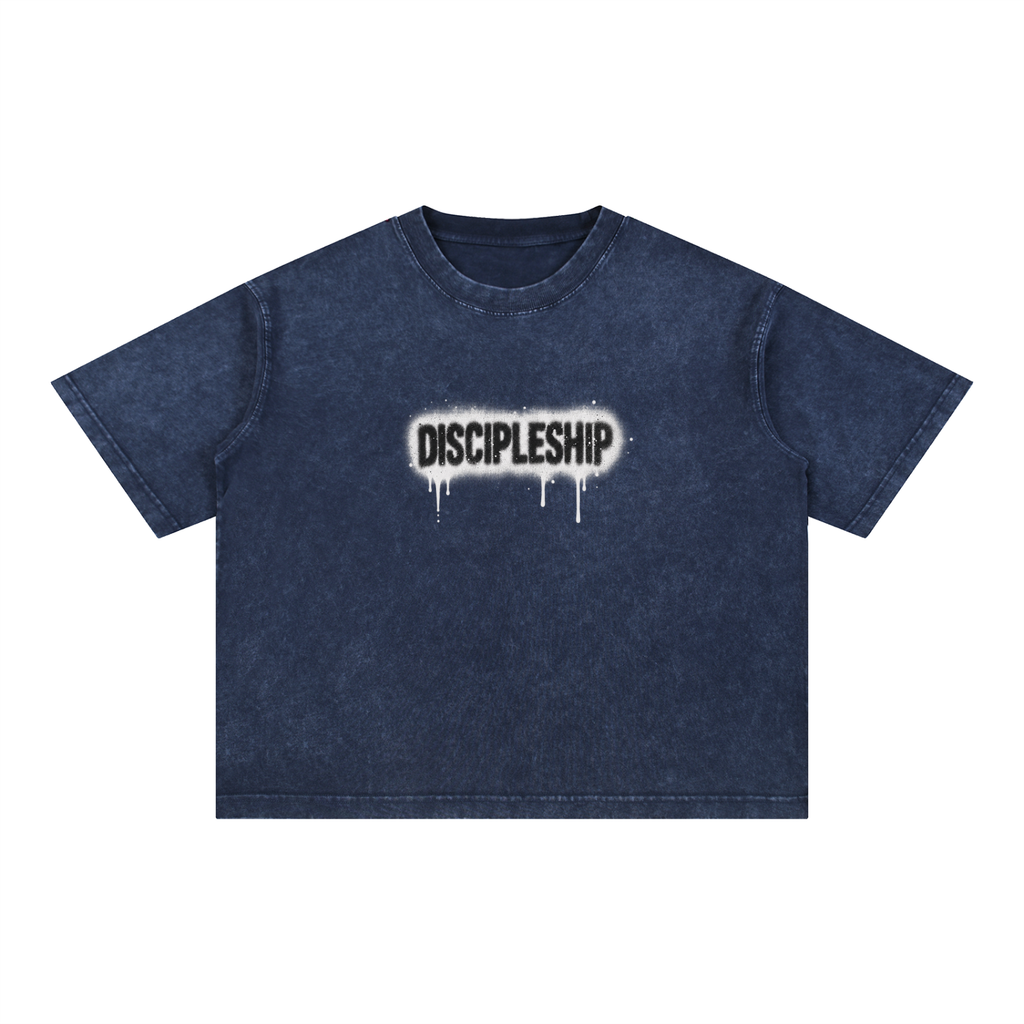 Discipleship Drip Mineral Wash Boxy Cotton T-Shirt