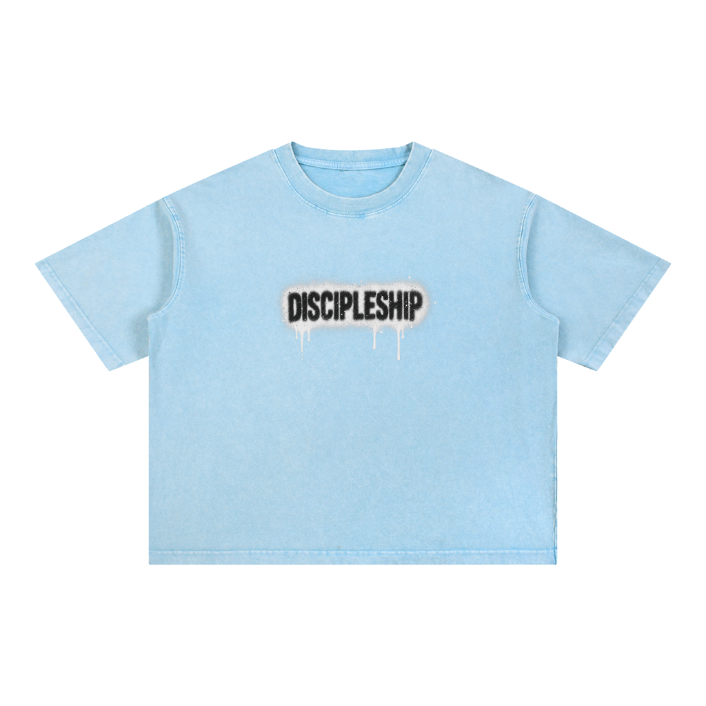 Discipleship Drip Mineral Wash Boxy Cotton T-Shirt