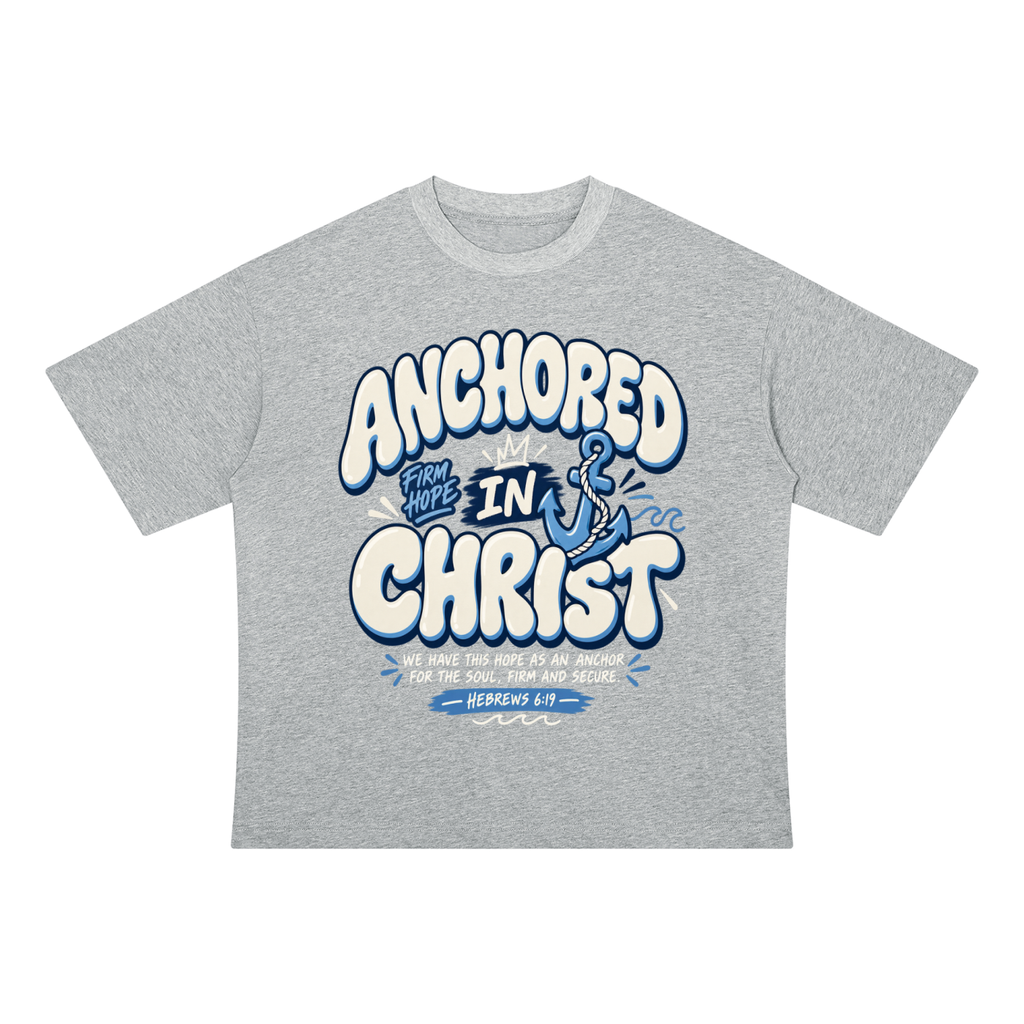 Anchored In Christ Unisex Drop Shoulder Cotton T-Shirt