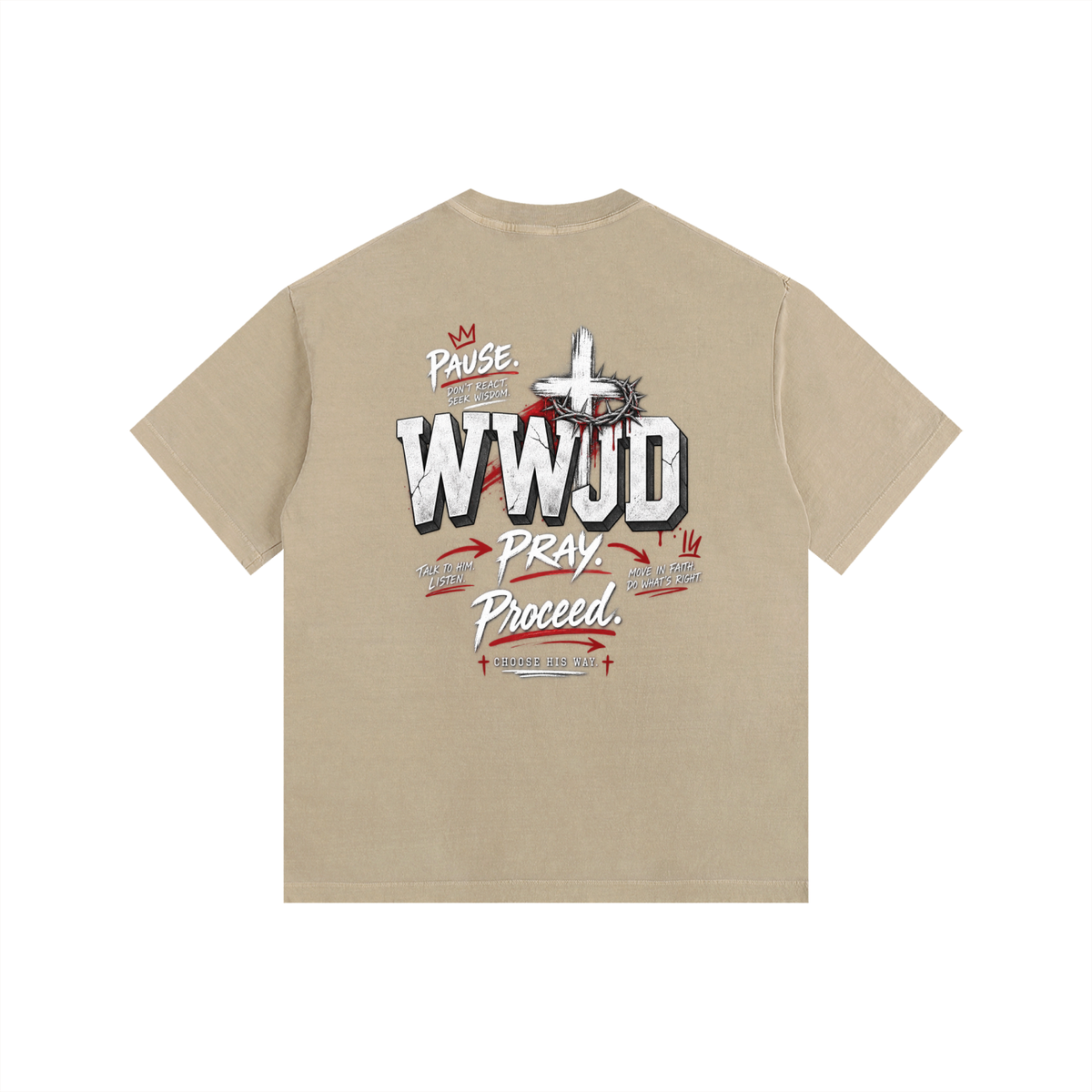 WWJD Vintage Washed Oversized Cotton T-Shirt
