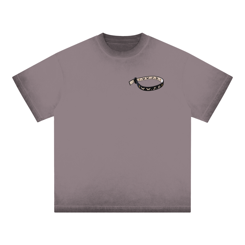 WWJD Reverse Dyed Loose Cotton T-Shirt