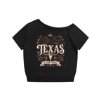 She's from Texas Women's Off-the-Shoulder T-Shirt